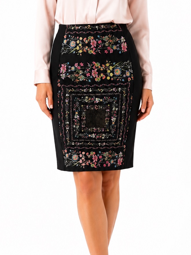 Ted Baker London Annasa Floral Embroidery Skirt Large
